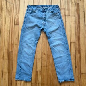 Levi Strauss & Co 501 Jeans Light Wash Button Fly Straight Leg Mens Size 36x32